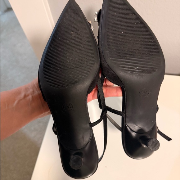 A New Day Black Heels with Crystal Embellishments - Picture 3 of 4